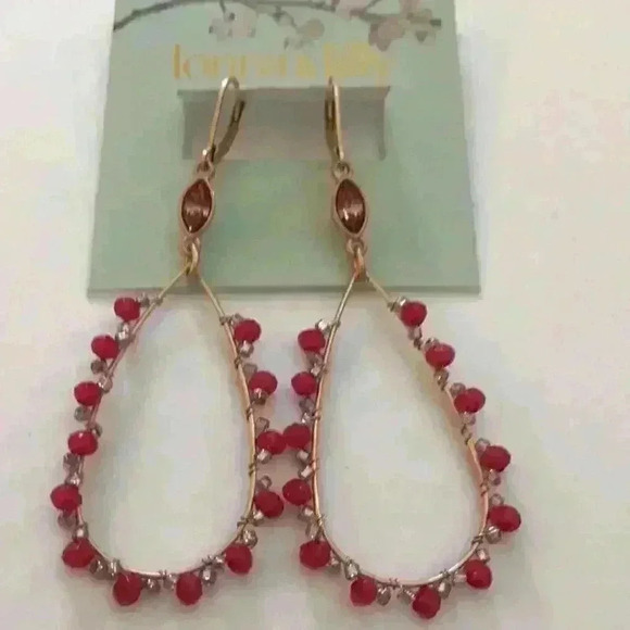Lonna & Lilly new Gold Tone Open Drop Earrings - Picture 3 of 8